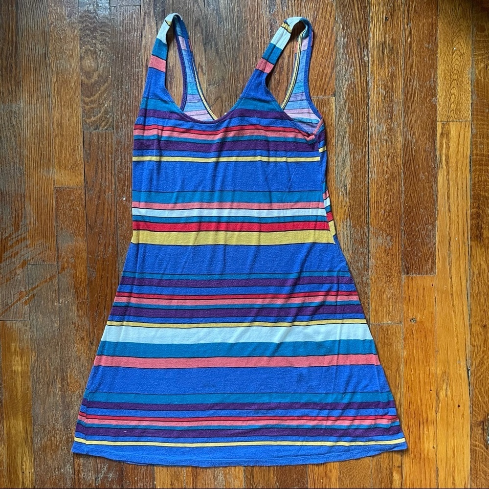Colorful Striped Tank Dress Lightweoght Soft Beach Cover Up